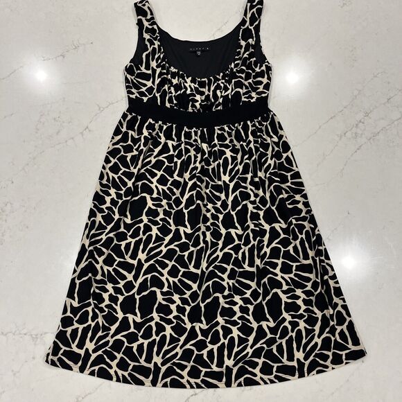 Tiana B Sz M Leopard Giraffe Geometric Print Sleeveless Empire Waist Dress - Picture 1 of 7